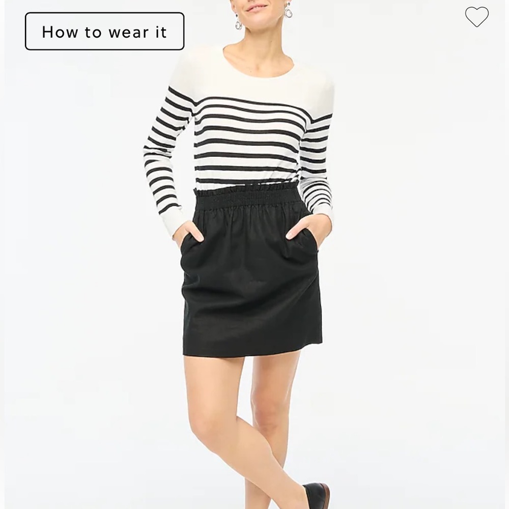 Black Linen-cotton blend city skirt (JCrew size 16)